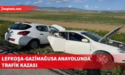 Lefkoşa-Gazimağusa anayolunda trafik kazası.. 2 yaralı