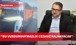 Girne’de ana caddede kamyondan yola malzeme döküldü!