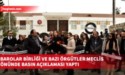 Barolar Birliği ve bazı örgütler Meclis önünde basın açıklaması yaptı