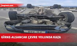 Girne-Alsancak çevre yolunda bir araç takla attı…Yaralanan olmadı