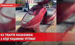 1 haftada meydana gelen 63 trafik kazasında 1 kişi yaşamını yitirdi