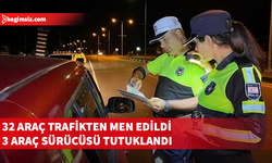 Trafik denetimlerinde 366 araç rapor edildi, 3 sürücü tutuklandı