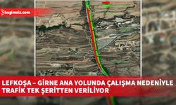 Lefkoşa – Girne ana yolunda çalışma nedeniyle trafik tek şeritten veriliyor