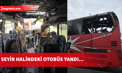 Girne – Lefkoşa Anayolu'nda seyir halindeki otobüste yangın...