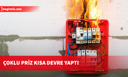 Lojmanda çoklu priz kısa devre yaptı, yangın çıktı!