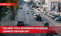 Salamis yolunda kaldırım, drenaj ve asfaltlama çalışması