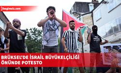 Brüksel'de İsrail Büyükelçiliği önünde potesto