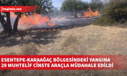 Esentepe-Karaağaç bölgesindeki yangına 29 muhtelif cinste araçla müdahale edildi