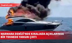 Marmara Denizi'nde Kınalıada açıklarında bir teknede yangın çıktı