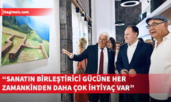 Öztürkler, 4. Uluslararası Güzelyurt Sanat Buluşması sergisinin açılışını yaptı