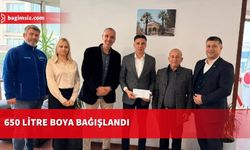 Gönyeli-Alayköy Belediyesi’ne bin 650 litre boya bağışı