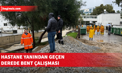 Burhan Nalbantoğlu Devlet Hastanesi içinden geçen dereye bent çalışması yapılıyor