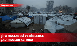 Şiddetli yağmur Gazze’de Şifa Hastanesini ve binlerce çadırı sular altında bıraktı