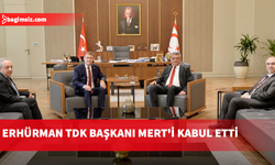 Cumhurbaşkanı Tufan Erhürman, TDK Başkanı Prof. Dr. Osman Mert'i kabul etti