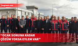 KTAMS ve KAMUSEN Ercan Havaalanı İtfaiye Birimi önünde açıklama yaptı