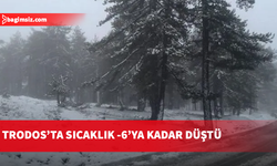 Trodos bölgesinde dün akşam hava sıcaklığı sıfırın altına düştü