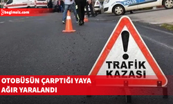 Girne’de otobüs yayaya çarptı
