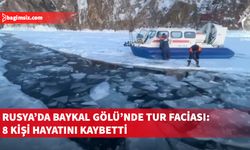 Rusya'da turistleri taşıyan tur aracı yüzeyi buzla kaplı Baykal Gölü’ne düştü