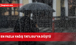 En fazla yağış metrekareye 17 kg ile Tatlısu’ya düştü