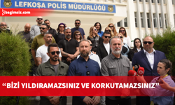 KTÖS, Lefkoşa Polis Müdürlüğü önünde açıklama yaptı