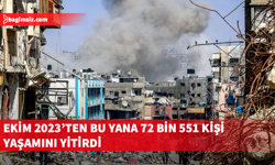 İsrail'in Gazze'ye saldırılarında can kaybı 72 bin 551'e yükseldi