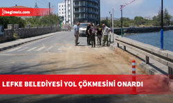 Lefke Belediyesi, Ecevit Caddesi’nde çöken yolu onardı