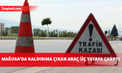 Gazimağusa'da aracıyla kaldırıma çıkan sürücü üç kişi yaraladı