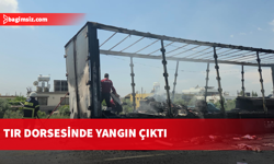 Gazimağusa–Lefkoşa Anayolu'nda tır dorsesinde yangın çıktı