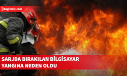 Haspolat’ta sarjda takılı bilgisayar yangına neden oldu