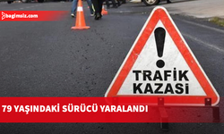 Yoldan çıkan araç park halindeki araca, duvara ve direğe çarptı