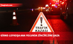 Girne-Lefkoşa ana yolunda zincirleme kaza: 3 yaralı