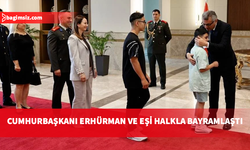Cumhurbaşkanlığında bayramlaşma töreni: Erhürman çifti tebrikleri kabul etti
