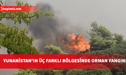 Yunanistan'ın üç farklı bölgesinde çıkan orman yangınlarına müdahale ediliyor