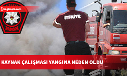 Kaynak çalışması yangına neden oldu: Bahçede ağaçlar ve sulama hortumu zarar gördü
