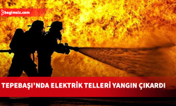 Tepebaşı’nda elektrik tellerinden çıkan yangın iki buçuk dönümlük araziyi yaktı