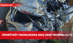 Zümrütköy'de feci kaza: Araç dere yatağına uçtu, 18 yaşındaki sürücü yaralandı