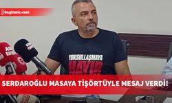 Serdaroğlu, asgari ücret toplantısına "Yoksullaşmaya Hayır" tişörtü ile geldi
