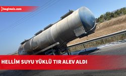 Güzelyurt-Lefkoşa Anayolu'nda seyir halindeki tır alev aldı