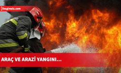 Lefkoşa-Girne ana yolunda araç, Boğaziçi'nde arazi yangını...