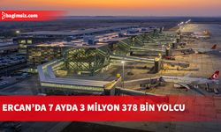 Ercan Havalimanı 7 ayda 3 milyon 378 bin 959 yolcu ağırladı