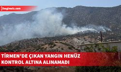 Tirmen’deki ormanlık alanda çıkan yangına havadan müdahale ediliyor
