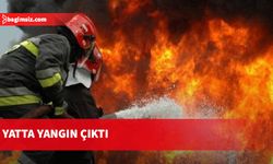 Dipkarpaz açıklarında yatta yangın