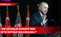 Türkiye Cumhurbaşkanı Erdoğan BM'de veto düzenine karşı çıktı