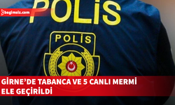 Girne’de tabanca ve 5 canlı mermi ele geçirildi