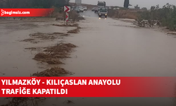 Yılmazköy - Kılıçaslan ana yolu üzerinde bulunan dere taştı...