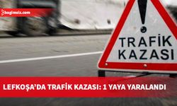 Lefkoşa'da bir yaya güney istikametinde seyreden araca çarparak yol içine düştü ve yaralandı