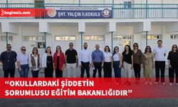 KTÖS, bugün Şehit Yalçın İlkokulu’nda okullarda artan şiddet konusunda basın açıklaması yaptı
