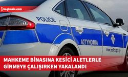 Limasol Kaza Mahkemesi'ne kesici aletlerle girmeye çalışan kadın yakalandı
