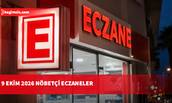 9 Ekim 2026 Nöbetçi Eczaneler