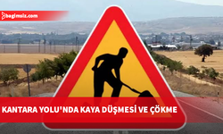 Kantara Yolu'nda tehlike: Yola düşen kaya nedeniyle yol çöküldü, uyarı yayımlandı